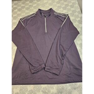 Adidas Golf Pullover Quarter Zip Long Sleeve Athletic‎ Stripe Purple L